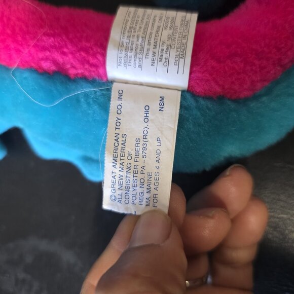 Vintage 1980’s Sea Horse 16” Plush Great American Toy Co. Multi Color Sea Horse! - Picture 3 of 7